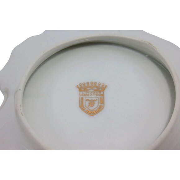 LIMOGES Courting Couple Heart Shaped Candy Dish Gold Trim France Vintage - Picture 10 of 10